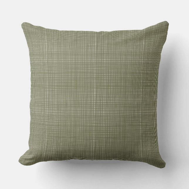 Cabincore Wobbly Gingham Christmas Green Cushion (Front)