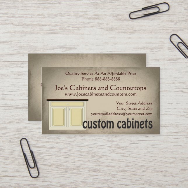 Cabinet Countertop Remodeling Business Card (Front/Back In Situ)