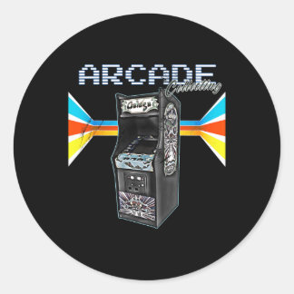 Cabinet Machine 1970 1980 1990 Video Game Collecti Classic Round Sticker