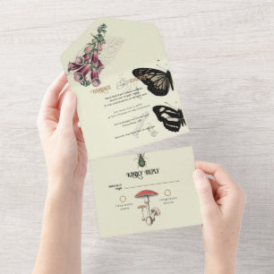Cabinet of Curiosities All in One Wedding Invite