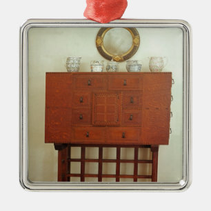 Cabinet on stand metal tree decoration