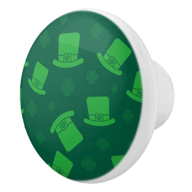 Cabinet Pull St Patricks Day Leprechaun Hat Green (Right)