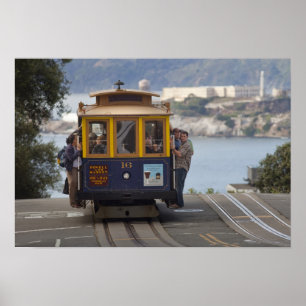Cable car chugs up Hyde Street in San Poster