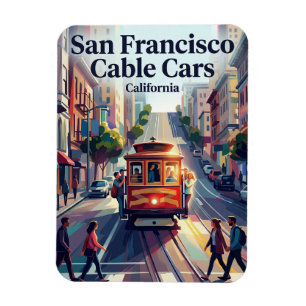 Cable Car on Powell Street California Magnet