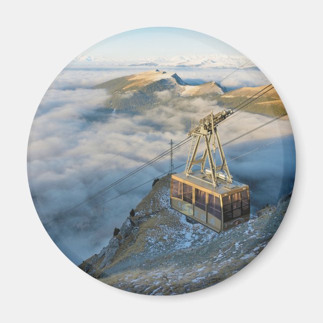 Cable car on the Mount Seceda in the Dolomites Magnet (Front)