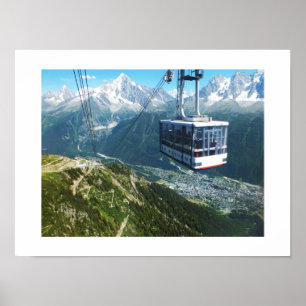 Cable car over Chamonix Poster