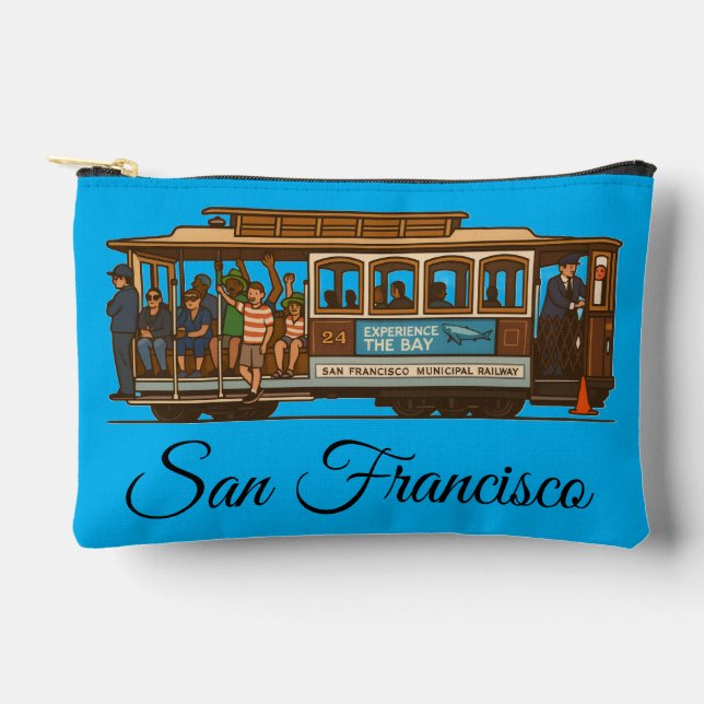 Cable Car Print Cut Sew Bag (Front)