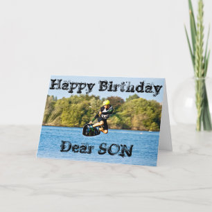 CABLE WATER SKIER SON GREETING CARD