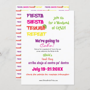 Cabo Bachelorette: Fiesta, Siesta, Tequila, Repeat Invitation