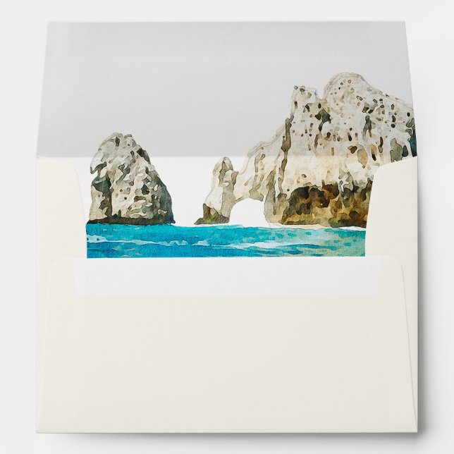CABO MEXICO Tropical Beach Coast Cream Envelope (Back (Bottom))