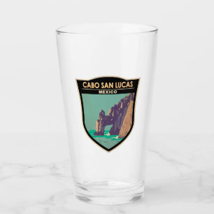 Cabo San Lucas Arch Mexico Retro Distressed Circle Glass
