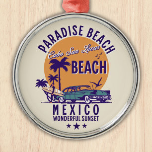 Cabo San Lucas Beach Mexico   Tropical Beach Metal Ornament