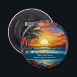 Cabo San Lucas Beach Vacation Bottle Opener<br><div class="desc">Cute faux stained glass beachy scene,  personalizable Cabo San Lucas Mexico Trip souvenir. Great for Christmas and family vacation keepsake,  or honeymoon momento.

Customisation:
Change Caption and year to make it unique.</div>