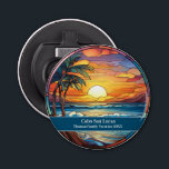 Cabo San Lucas Beach Vacation Bottle Opener<br><div class="desc">Cute faux stained glass beachy scene,  personalizable Cabo San Lucas Mexico Trip souvenir. Great for Christmas and family vacation keepsake,  or honeymoon momento.

Customisation:
Change Caption and year to make it unique.</div>