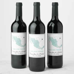 Cabo San Lucas Destination Wedding Wine Label