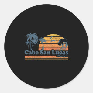 Cabo San Lucas Mexico Beach Summer Vacation Vintag Classic Round Sticker
