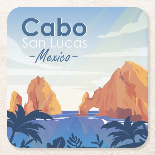 Cabo San Lucas Mexico Square Paper Coaster (Front)