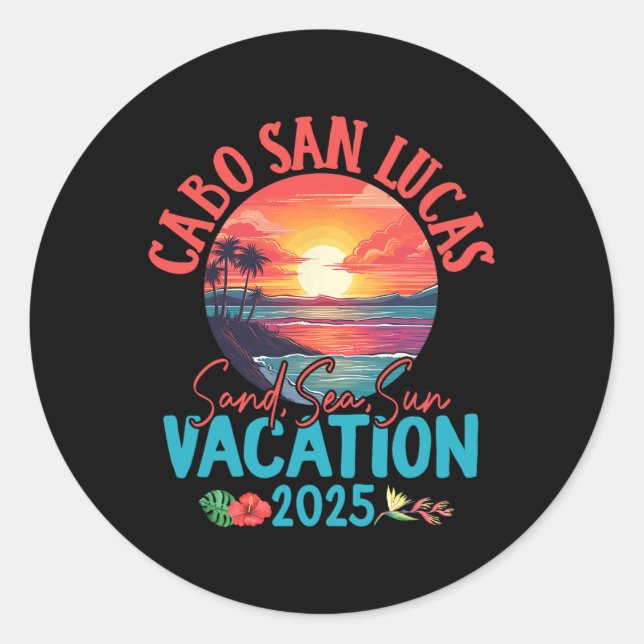 Cabo San Lucas Mexico Vacation 2025 Souvenir Match Classic Round Sticker (Front)