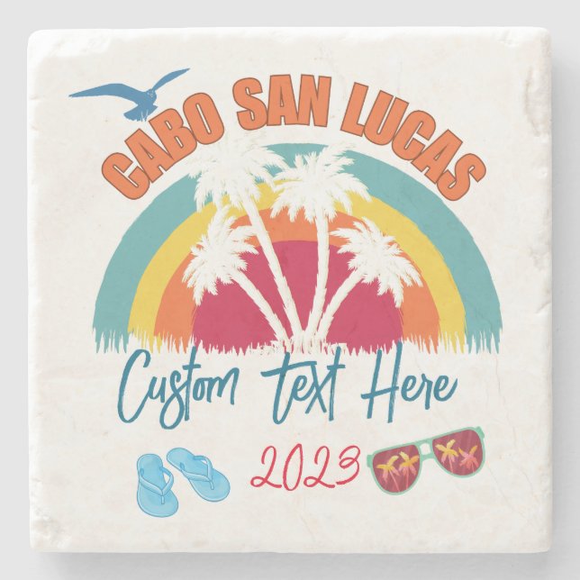 Cabo San Lucas Mexico Vacation Personalisation  Stone Coaster (Front)