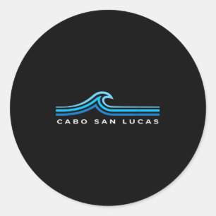 Cabo San Lucas Mexico Waves Vintage Mens Women Boy Classic Round Sticker