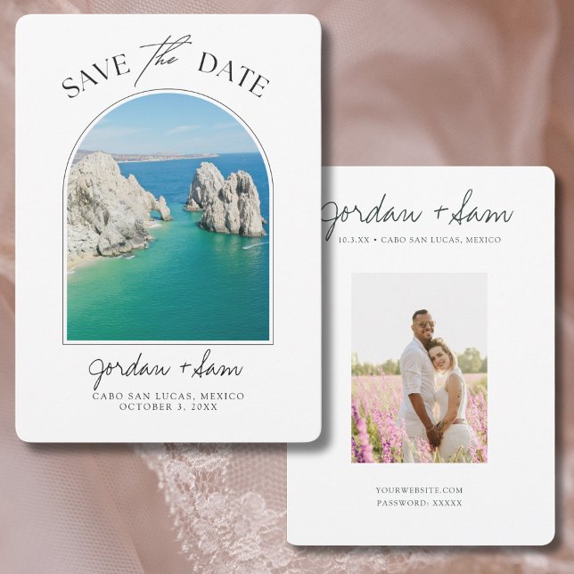 Cabo San Lucas Mexico Wedding Save the Date Invitation (Cabo San Lucas Save the Date)