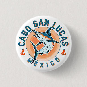 Cabo San Lucas Nautical Fishing Sailfish Vintage 3 Cm Round Badge