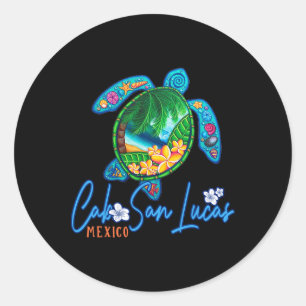 Cabo San Lucas Sea Turtle Mexico Vacation Family T Classic Round Sticker