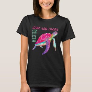 Cabo San Lucas Sea Turtles Mexico Turtle And Flowe T-Shirt