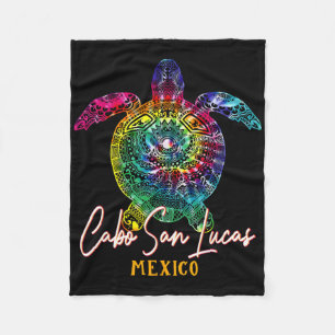 Cabo San Lucas Tie Dye Sea Turtle Matching Family  Fleece Blanket
