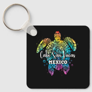 Cabo San Lucas Tie Dye Sea Turtle Matching Family  Key Ring