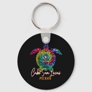 Cabo San Lucas Tie Dye Sea Turtle Matching Family Key Ring