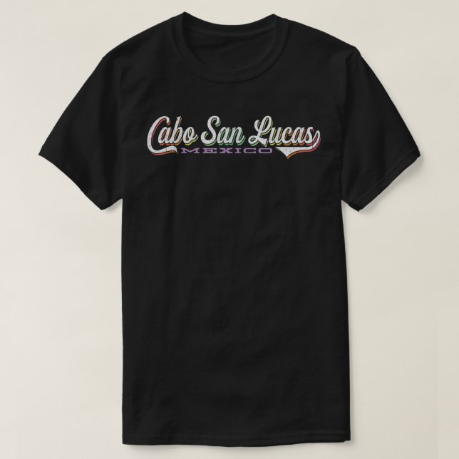 Cabo San Lucas tshirt  Retro Style Meico Beach Tee (Design Front)