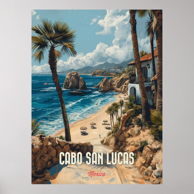 Cabo San Lucas Vintage Travel  Poster (Front)