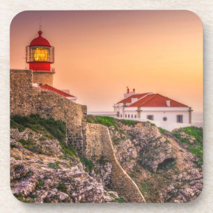 Cabo Sao Vicente At The Sunset Algarve, Portugal Coaster