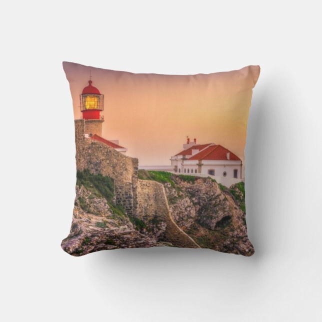 Cabo Sao Vicente At The Sunset | Algarve, Portugal Cushion (Front)