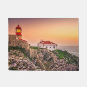 Cabo Sao Vicente At The Sunset Algarve, Portugal Doormat