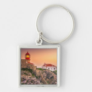 Cabo Sao Vicente At The Sunset Algarve, Portugal Key Ring