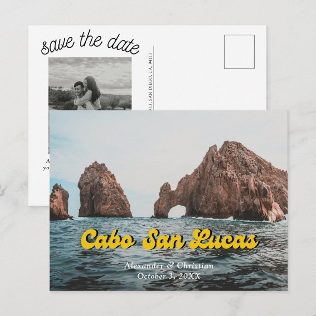 Cabo Save the Date Postcard Mexico Wedding (Front/Back)