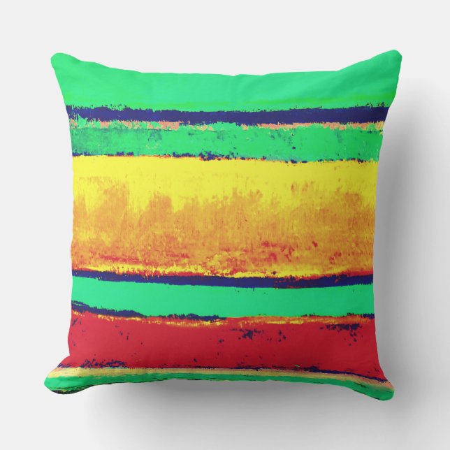 Cabo Stripes Artist Designed Outdoor Pillow (Front)