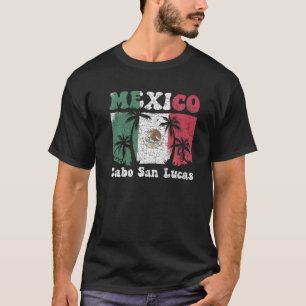 Cabo Summer Vacation Palm Trees Mexican Flag Mexic T-Shirt