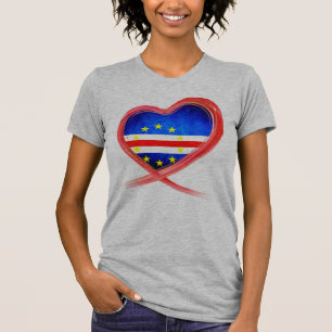 Cabo Verde Bow Heart Flag T-Shirt