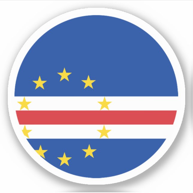 Cabo Verde Flag Round Sticker (Front)