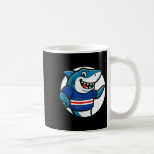Cabo Verde Flag Shark Funny Cabo Verdean Coffee Mug
