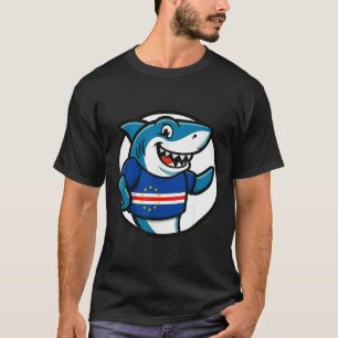 Cabo Verde Flag Shark Funny Cabo Verdean T-Shirt