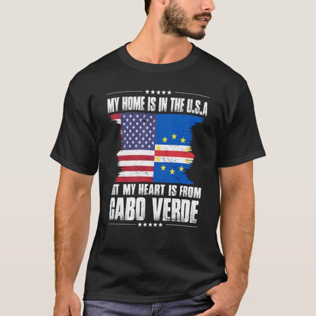 Cabo Verdean American Patriot Grown Proud Home Hea T-Shirt (Front)