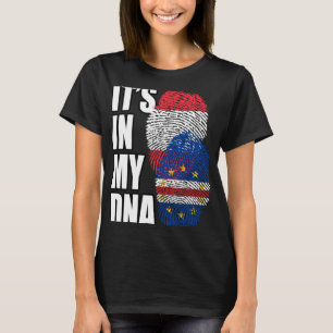 Cabo Verdean And Austrian Mix DNA Flag Heritage T-Shirt
