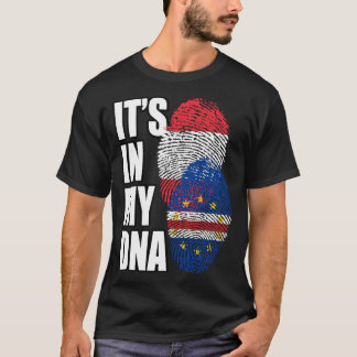 Cabo Verdean And Austrian Mix DNA Flag Heritage T-Shirt