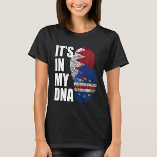 Cabo Verdean And Bahraini Mix DNA Flag Heritage T-Shirt