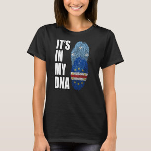 Cabo Verdean And Micronesian Mix DNA Heritage Flag T-Shirt