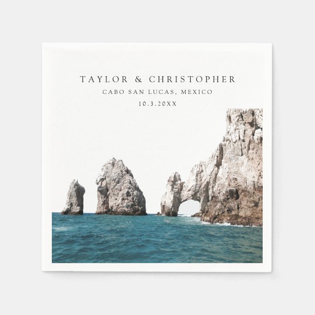 Cabo Wedding Mexico Custom Photo Cocktail Napkins (Front)